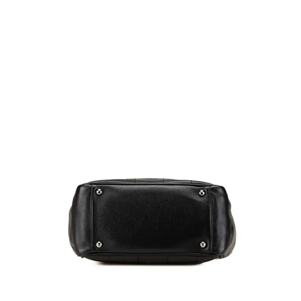CHANEL Black Caviar Leather Logo Tote Bag